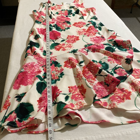 Calvin Klein Floral Ruffled Sleeveless Midi Dress Size 14 - Picture 9 of 11
